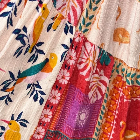 Angie Patchwork Floral Mini Dress in Pink and Red - Picture 7 of 7